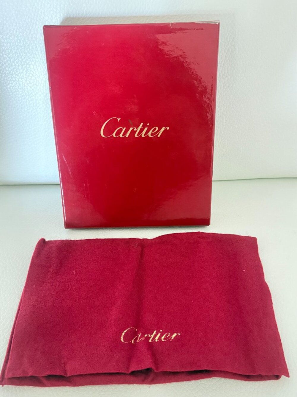 AUTHENTIC CARTIER DUST BAG AND GIFT BOX SET FOR WALLET / JEWELRY